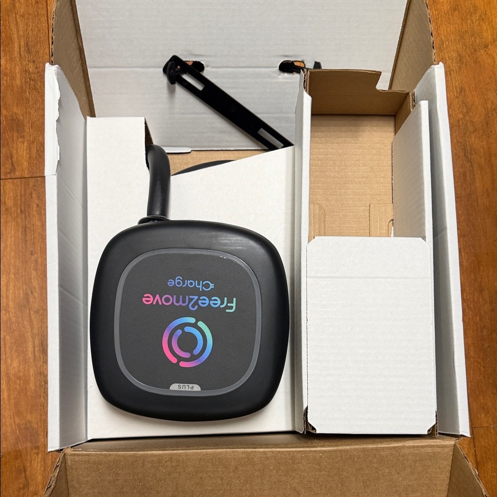 Free2Move Charge Plus Portable EV Charger - Black with Rainbow Logo